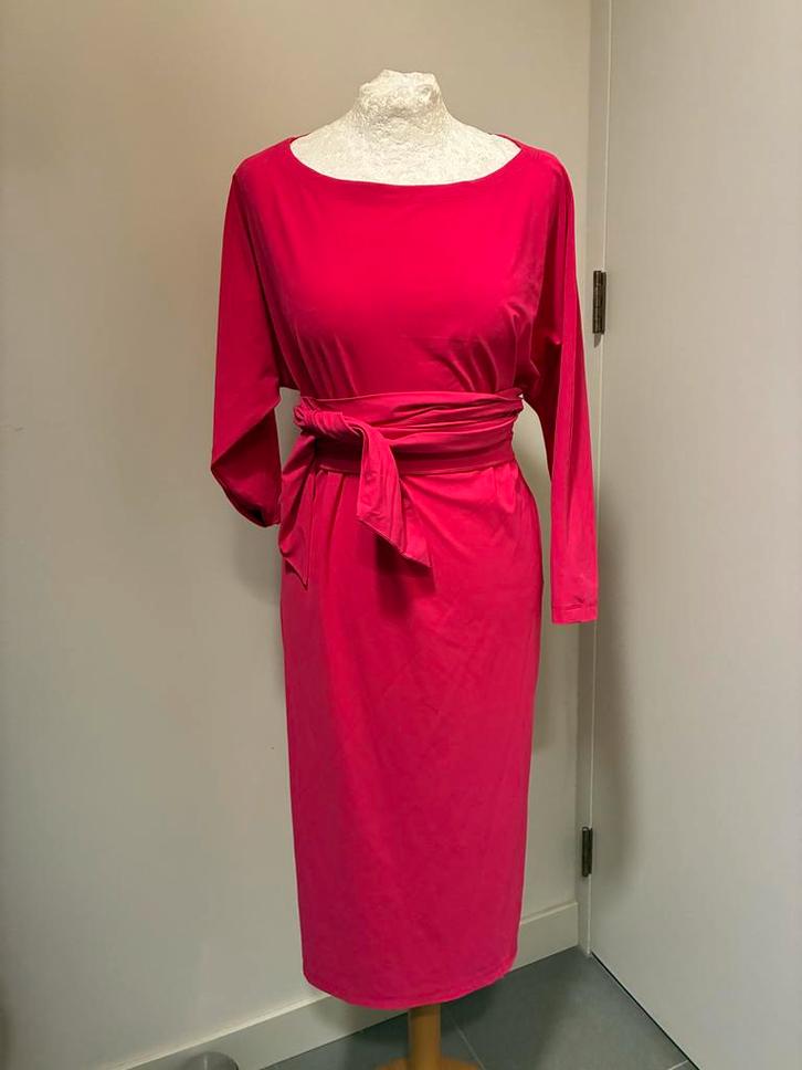 LaDress Caroline of Carla jurk XXS-S met riem, Kleding | Dames, Jurken, Zo goed als nieuw, Maat 36 (S), Roze, Knielengte, Ophalen of Verzenden