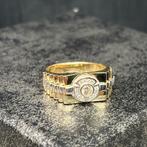 14k gouden ring heren model massief mooi schakel, 20 of groter, Heer, Ophalen of Verzenden, Zo goed als nieuw