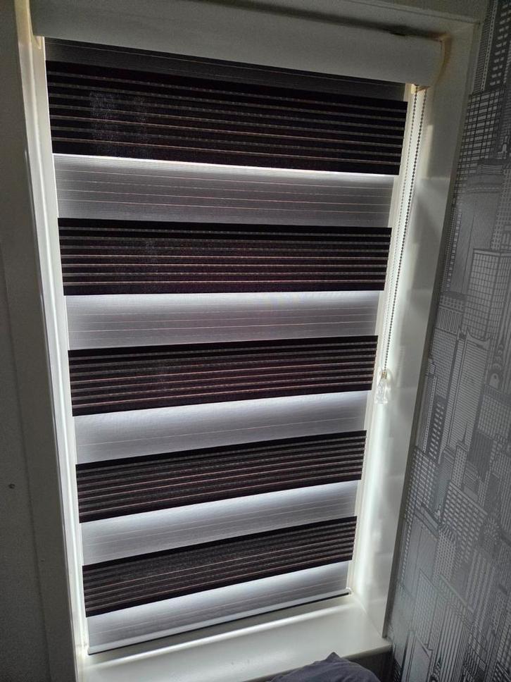 3x Rolgordijn - Grijs/Wit, Huis en Inrichting, Stoffering | Gordijnen en Lamellen, Zo goed als nieuw, 100 tot 150 cm, 50 tot 100 cm