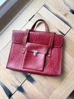 Vintage Rode schooltas. Leer, Ophalen of Verzenden, Gebruikt, Rood, Leer