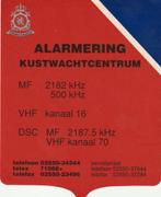 Sticker Kustwacht (2) alarmering kustwachtcentrum, Verzamelen, Verzenden, Zo goed als nieuw, Overige typen