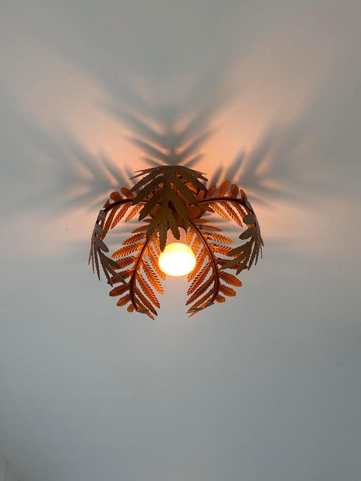 4x Botanische Plafondlamp met Bladmotief, Huis en Inrichting, Lampen | Plafondlampen, Zo goed als nieuw, Metaal, Ophalen