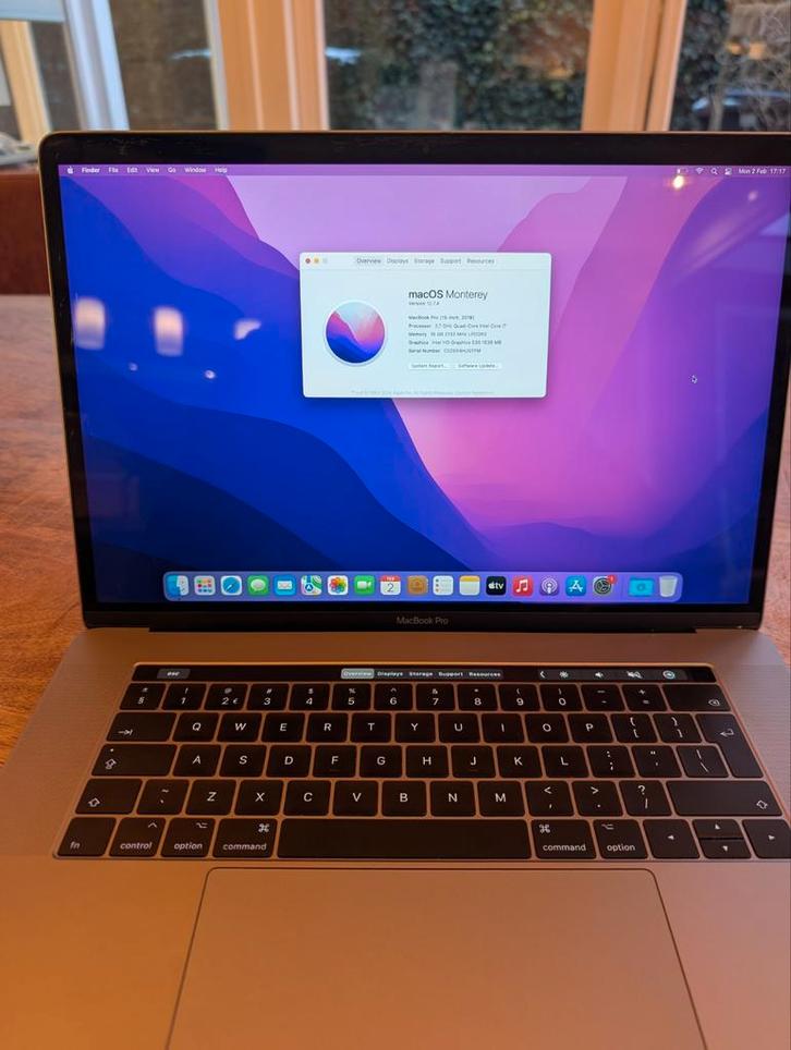 Macbook Pro 15” 2016 touchbar i7 2.7Ghz 16GB 512GB, Computers en Software, Apple Macbooks, Zo goed als nieuw, MacBook Pro, 15 inch