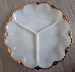 Fire King (bonbon)schaal wit met gouden rand vintage, Ophalen of Verzenden