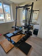 Complete Home Gym Krachtstation + Gewichten & Stangen, Ophalen, Zo goed als nieuw, Benen, Overige typen