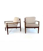 Set van 2 vintage Fauteuil, Grete Jalk, France & Søn ‘60, Huis en Inrichting, Fauteuils, Hout, 75 tot 100 cm, Ophalen of Verzenden