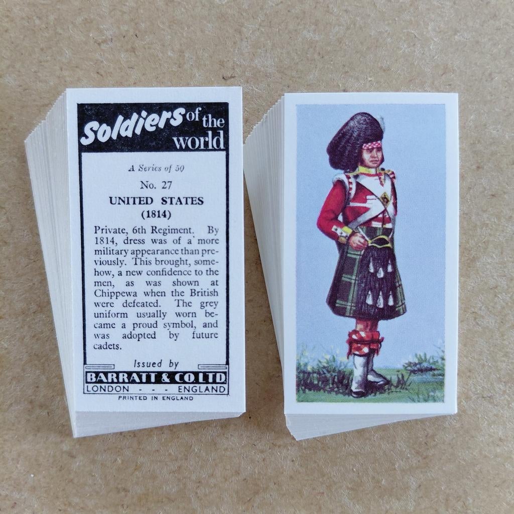 Soldiers of the World complete set 50 gum cards Barratt, Ophalen, Landmacht, Overige gebieden, Overige typen