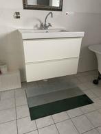 IKEA Wastafelonderkast + Wastafel - Glanzend Wit, Huis en Inrichting, Badkamer | Badkamermeubels, Ophalen, Gebruikt, 50 tot 100 cm