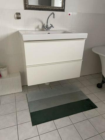 IKEA Wastafelonderkast + Wastafel - Glanzend Wit beschikbaar voor biedingen