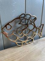 Vintage messing onderzetter vis 1960s midcentury., Ophalen of Verzenden, Koper