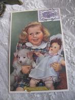 Oude Kaart uit 1952 - Meisje met Pop & Puppy / Congo, Verzenden, 1940 tot 1960, Gelopen, Kinderen
