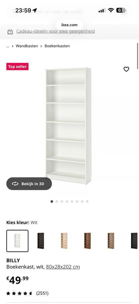 Ikea Billy Boekenkast 80x28x202 cm, Huis en Inrichting, Kasten | Boekenkasten, Gebruikt, Ophalen of Verzenden