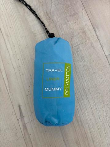 Travel liner mummy - lakenzak blauw polycotton beschikbaar voor biedingen