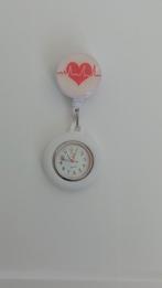 Verpleegstershorloge Wit Siliconen Clip, Gebruikt, Kunststof, Ophalen, Overige merken
