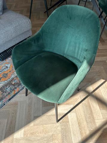 Goossens eettafelstoel Vorst | 6 stuks | Groen velvet beschikbaar voor biedingen