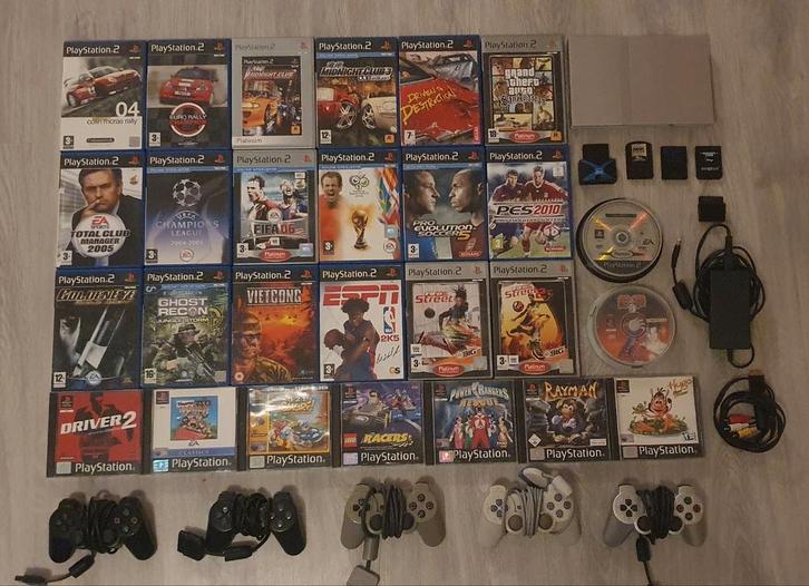 Playstation 2 compleet met spellen controllers en toebehoren, Spelcomputers en Games, Spelcomputers | Sony PlayStation 2, Zo goed als nieuw