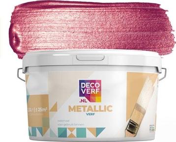 Decoverf Zuurstokroze Metallic Muurverf - Nieuw! beschikbaar voor biedingen