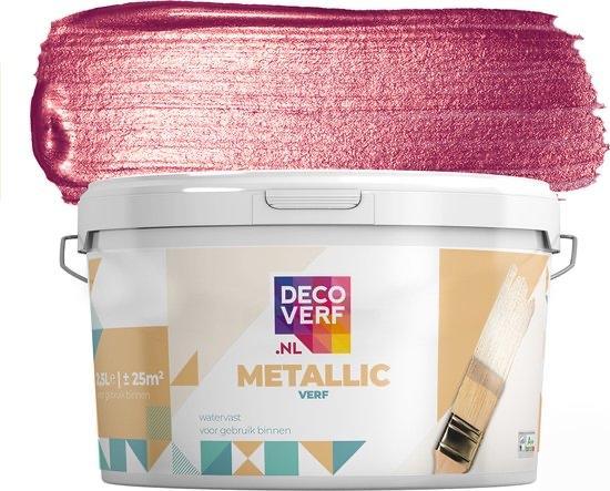 Decoverf Zuurstokroze Metallic Muurverf - Nieuw!, Doe-het-zelf en Verbouw, Verf, Beits en Lak, Nieuw, Verf, Minder dan 5 liter