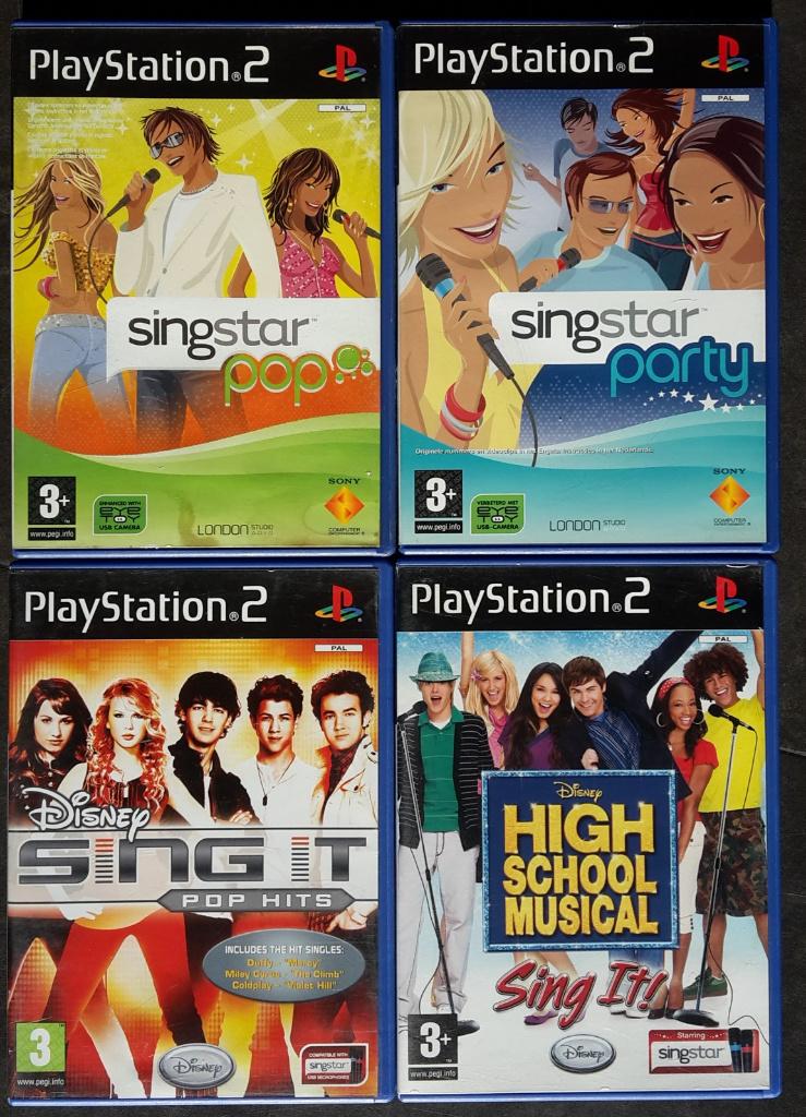 PS2 Set - Singstar Party Pop Sing it High School Musical, Spelcomputers en Games, Muziek, Ophalen of Verzenden, Zo goed als nieuw
