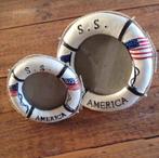 2 Ronde fotolijstjes S.S. America, kinderkamer decoratie, Ophalen of Verzenden, Zo goed als nieuw, Overige typen