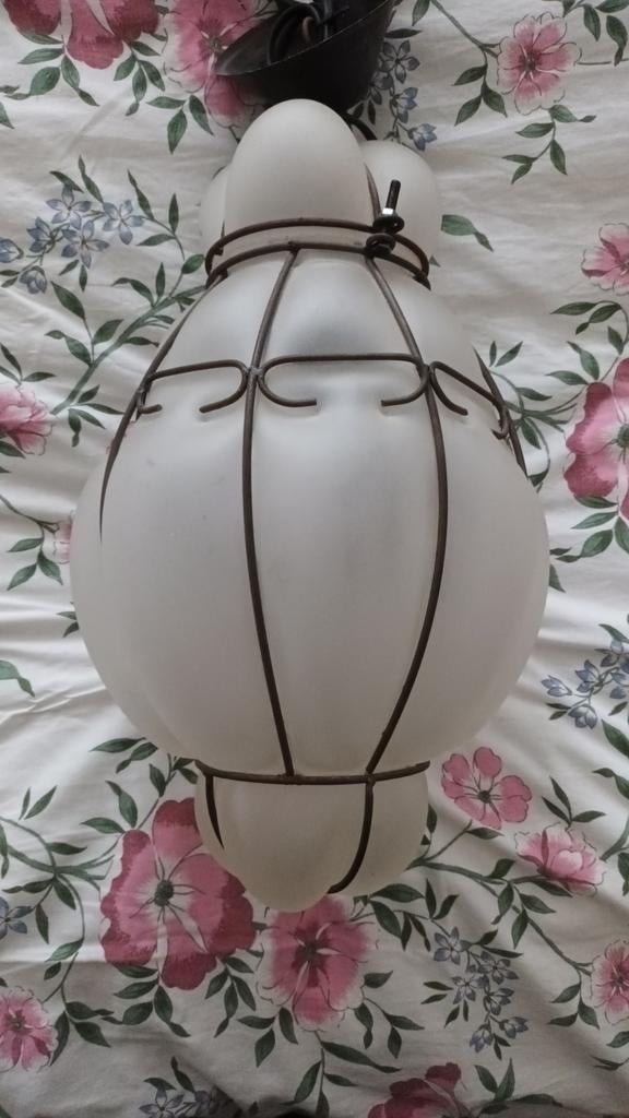 Venetiaanse hanglamp, 41 cm hoog, Huis en Inrichting, Lampen | Hanglampen, Ophalen, Minder dan 50 cm, Venetiaans, Glas