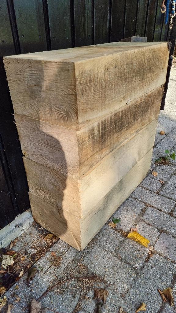 Beeldhouwen ? 3 stukken nieuw eiken biels, 65 x 16,5 x 27 cm, Tuin en Terras, Bielzen en Borders, Nieuw, Biels, Hout, Minder dan 25 cm