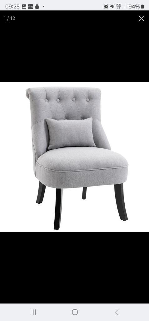 Nieuwe relaxstoel - grijze stof, Huis en Inrichting, Fauteuils, Nieuw, Hout, Stof, 50 tot 75 cm, Minder dan 75 cm, Ophalen