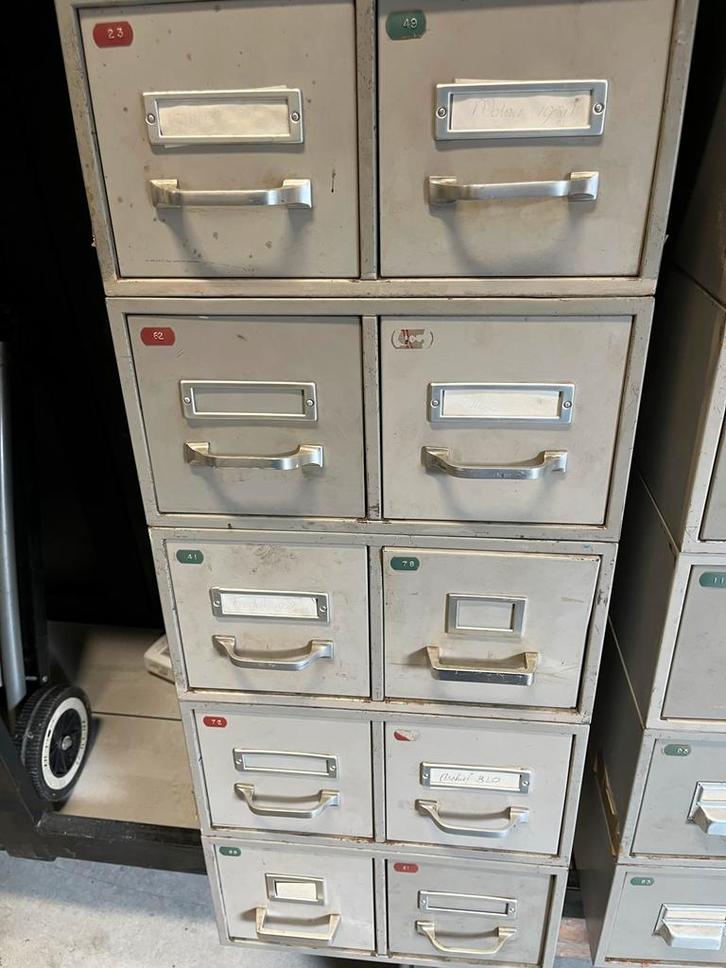 Industriële Metalen Ladekast - 2 Lades, Huis en Inrichting, Kasten | Ladekasten, Gebruikt, Minder dan 100 cm, Minder dan 50 cm