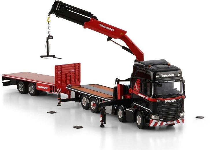 Mammoet Scania R480 8x2 + palfinger + wipkar WSI 1:50 nieuw!, Hobby en Vrije tijd, Modelauto's | 1:50, Nieuw, Bus of Vrachtwagen