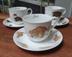 3x koffiekop kop en schotels Francien van Westering katten, Huis en Inrichting, Keuken | Servies, Overige stijlen, Kop(pen) en/of Schotel(s)