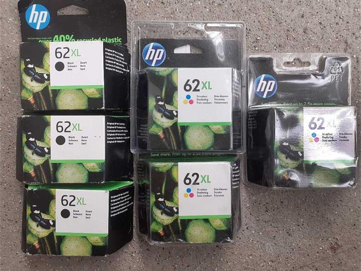 HP '62XL' inkjet cartridges (3x black 3x tri-color) nieuw h1, Computers en Software, Printerbenodigdheden, Nieuw, Cartridge, Ophalen of Verzenden