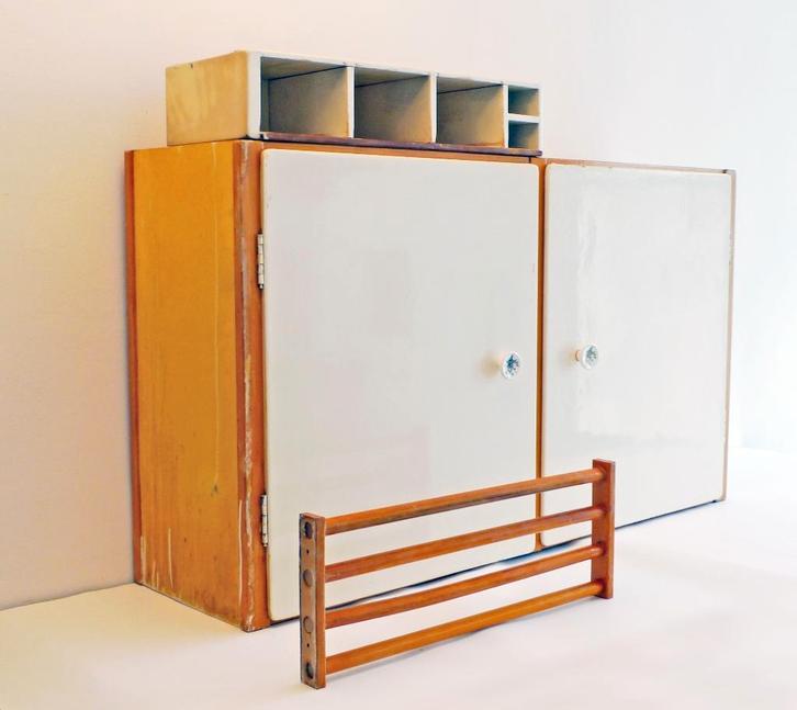 Bruynzeel keukenkast Piet Zwart, Jaren 50, Retro, Vintage, Huis en Inrichting, Keuken | Keukenelementen, Gebruikt, Minder dan 100 cm