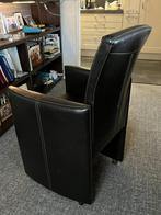 Luxe eetkamer stoelen 8 stuks bruin/zwart, Vijf, Zes of meer stoelen, Leer, Ophalen of Verzenden, Zo goed als nieuw