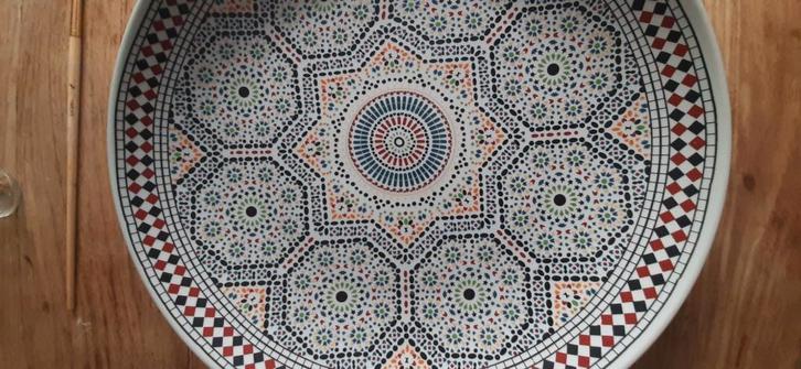 Serveerschaal, Huis en Inrichting, Woonaccessoires | Schalen en Manden, Zo goed als nieuw, Schaal, Rond, Porselein of Keramiek