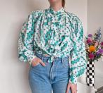 Wit/blauwe vintage blouse met stippen patroon, Kleding | Dames, Blouses en Tunieken, Sabre, Maat 46/48 (XL) of groter, Zo goed als nieuw