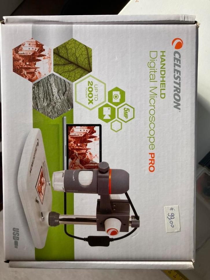 Celestron HandHeld PRO, Audio, Tv en Foto, Optische apparatuur | Microscopen, Zo goed als nieuw, Minder dan 400x, Ophalen of Verzenden