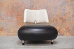 ZGAN! Leolux Pallone design fauteuil zwart en gebr wit leer, Leolux, Leolux, Design, 75 tot 100 cm