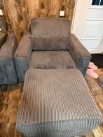 Rib stof 2 zit’s bank, draaistoelen & hocker / poef, Ophalen, 75 tot 100 cm, Zo goed als nieuw, Minder dan 150 cm