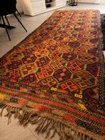 Handgeweven antiek tapijt 4 x 1.44 m natuurlijke kleurstof, Ophalen of Verzenden