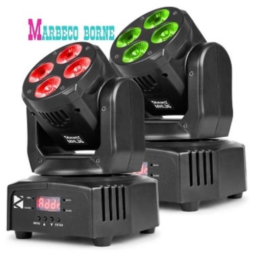 Moving head set, 2 LED mini moving heads in tas, LED effect, Muziek en Instrumenten, Licht en Laser, Nieuw, Licht, Geluidgestuurd