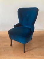 Blauwe fauteuil, Huis en Inrichting, Fauteuils, Ophalen, Minder dan 50 cm, Minder dan 75 cm, Zo goed als nieuw