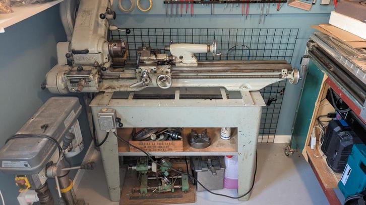 Myford Super 7 Long Bed + Norton tandwielkast draaibank, Doe-het-zelf en Verbouw, Draaibanken, Gebruikt, Metaaldraaibank, Minder dan 500 mm