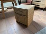 Twee nieuwe eiken nachtkastjes met lade en deurtje, Ophalen, Minder dan 45 cm, Nieuw, Minder dan 55 cm