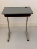 Vintage retro grijze schoolbureau lessenaar knutseltafel, Huis en Inrichting, Ophalen, Gebruikt