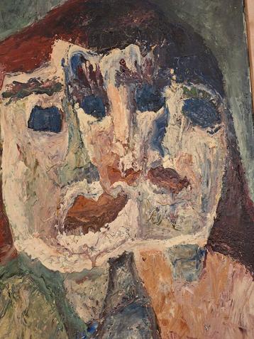 Abstract Portret, Gesigneerd Wie kan het ontcijferen  beschikbaar voor biedingen