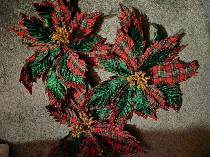 Mooie grote kerstster kerstversiering met clip aan strik, Diversen, Kerst, Zo goed als nieuw, Ophalen of Verzenden