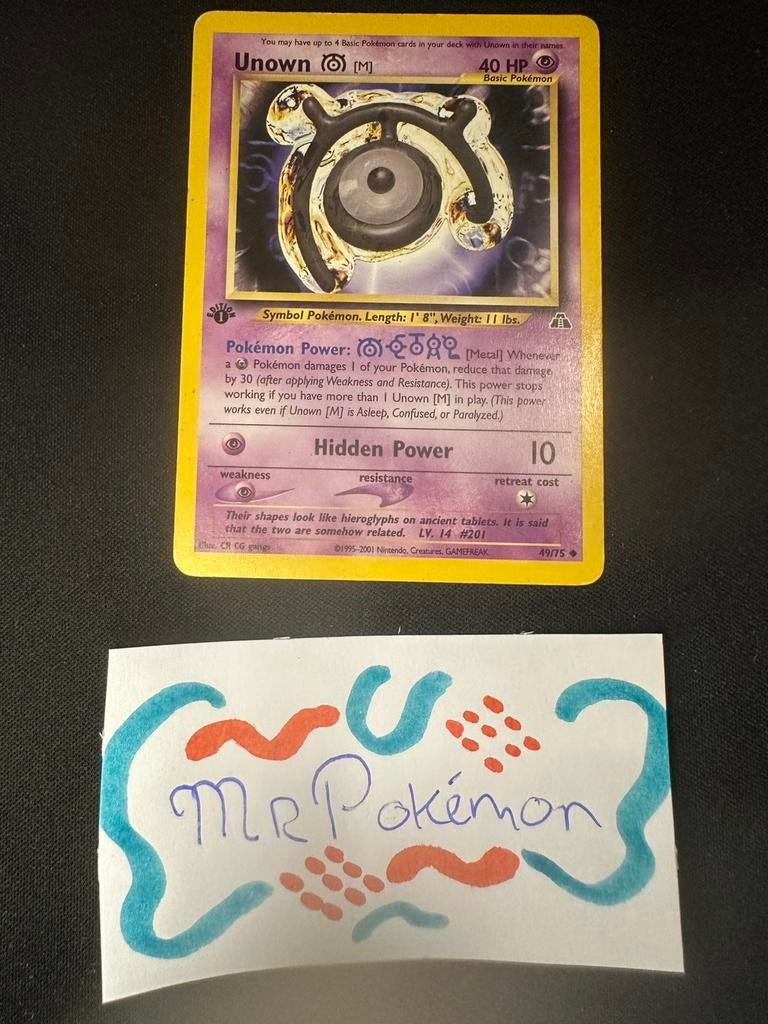 Unown [M] Neo Discovery 49/75 - 1st / First Edition!, Ophalen of Verzenden, Gebruikt, Losse kaart