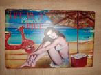 Metalen wandbord mancave brocante pin up pin-up mencave, Ophalen of Verzenden, Nieuw
