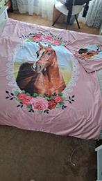 Dekbedovertrek meisje. Paard. Roze. 90x200, Ophalen of Verzenden, Zo goed als nieuw, 180 cm of meer, 85 tot 100 cm