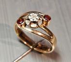 Prachtige 14 karaats gouden damesring, Gebruikt, Ophalen of Verzenden, 17 tot 18, Met edelsteen